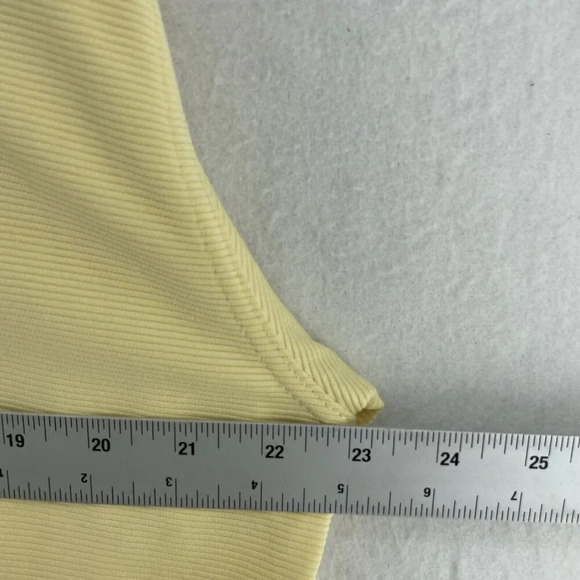 Cubavera Polo Shirt Mens Sz XL Yellow Striped Ribbed Collared Regular Side Slit - Picture 3 of 10